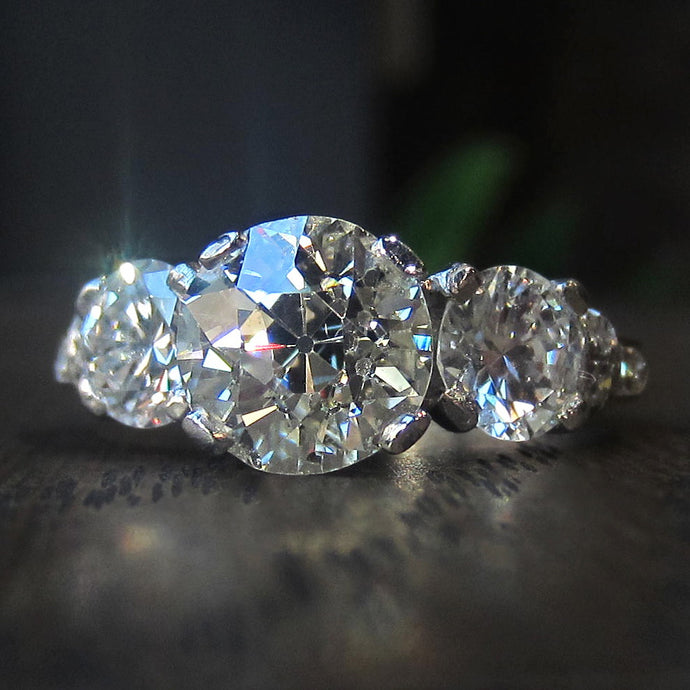 Today, Tomorrow, Forever: Three Diamond Vintage Engagement Ring of the Week