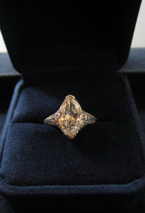 vintage marquise diamond engagement ring from doyle & doyle