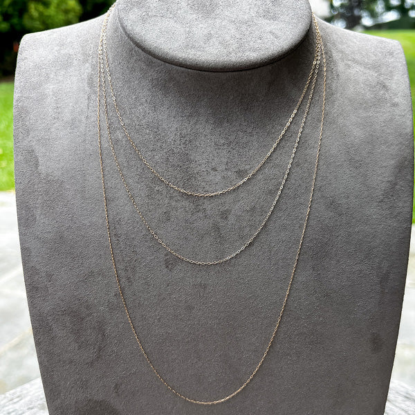 10k Fine Cable Chain Necklace sold by Doyle and Doyle an antique and vintage jewelry boutique