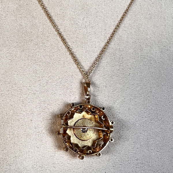 Victorian Diamond Medallion, Old European 0.15ct. sold by Doyle and Doyle an antique and vintage jewelry boutique