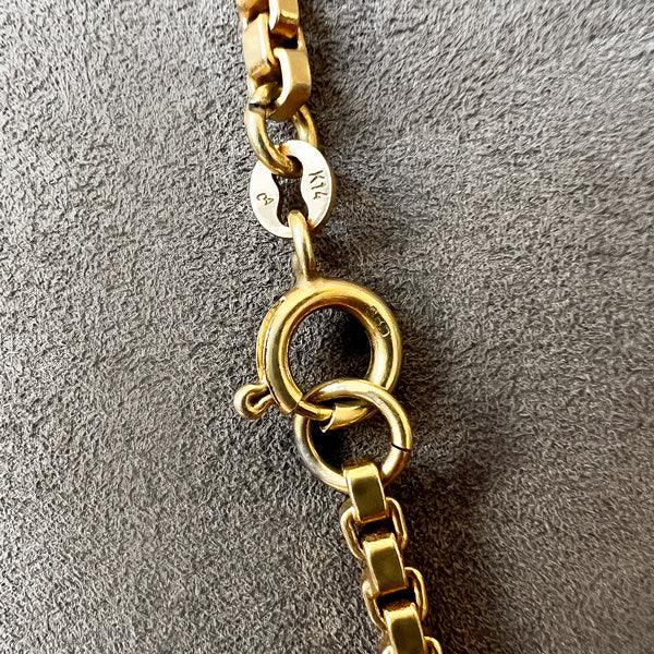 Vintage Gold Box Link Chain, from Doyle & Doyle antique and vintage jewelry boutique