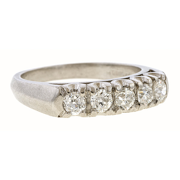 Vintage Diamond Wedding Band sold by Doyle and Doyle an antique and vintage jewelry boutique
