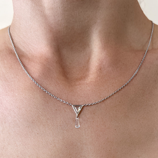 Triangular Briolette cut Diamond Necklace - Main Image