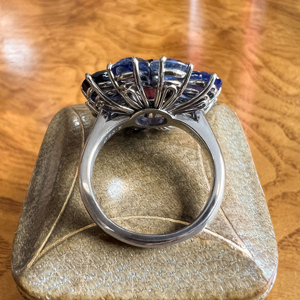 Vintage Sapphire Flower Ring sold by Doyle and Doyle an antique and vintage jewelry boutique