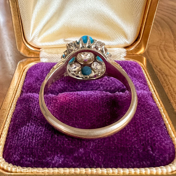 Victorian Diamond & Turquoise Ring sold by Doyle and Doyle an antique and vintage jewelry boutique