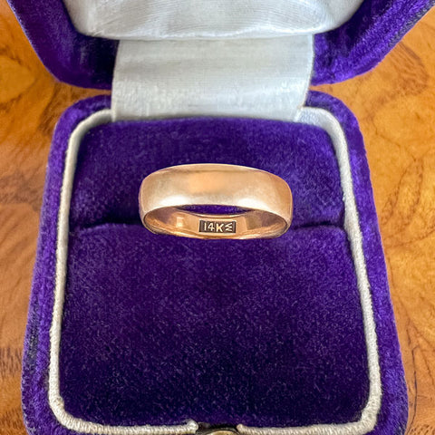 Vintage Half Round Wedding Band Ring sold by Doyle and Doyle an antique and vintage jewelry boutique