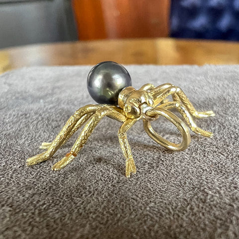 Vintage Spider Pendant sold by Doyle and Doyle an antique and vintage jewelry boutique