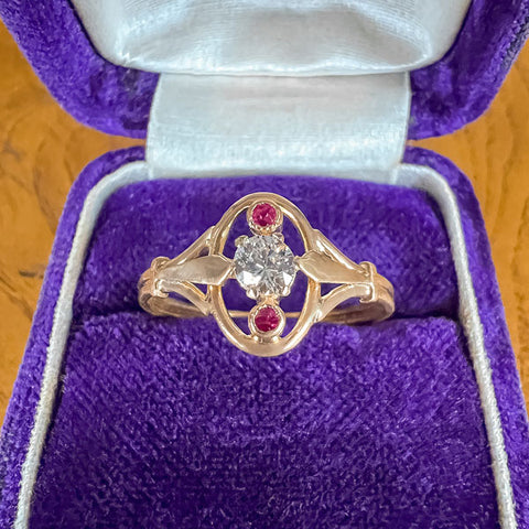 Antique Diamond & Ruby Ring sold by Doyle and Doyle an antique and vintage jewelry boutique