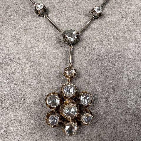 Antique Victorian Rose Cut Diamond Necklace sold by Doyle and Doyle an antique and vintage jewelry boutique