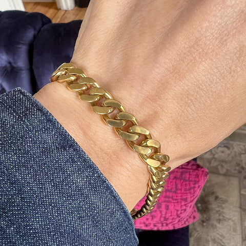 Vintage Cuban Link Bracelet sold by Doyle and Doyle an antique and vintage jewelry boutique