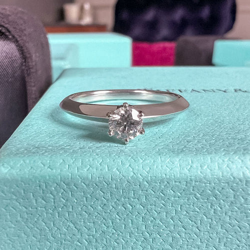 Vintage Tiffany & Co Engagement Ring, RBC 0.21ct. sold by Doyle and Doyle an antique and vintage jewelry boutique