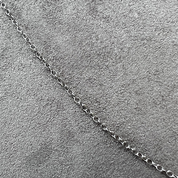 14K white gold Thin Cable Chain sold by Doyle and Doyle an antique and vintage jewelry boutique
