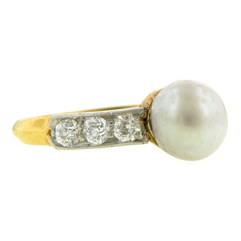 Edwardian Pearl Diamond Ring