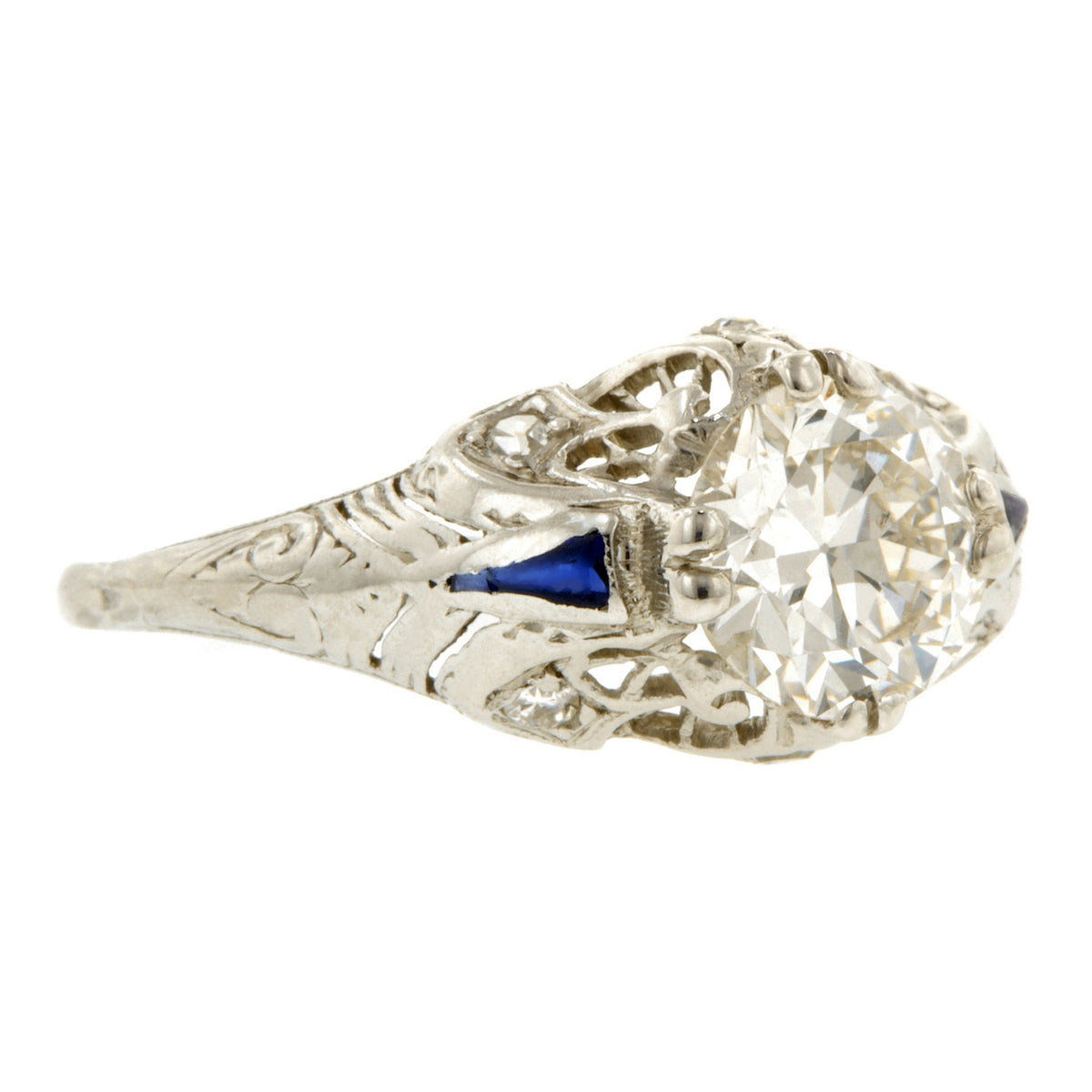 Art Deco Engagement Ring, TRB 1.19ct