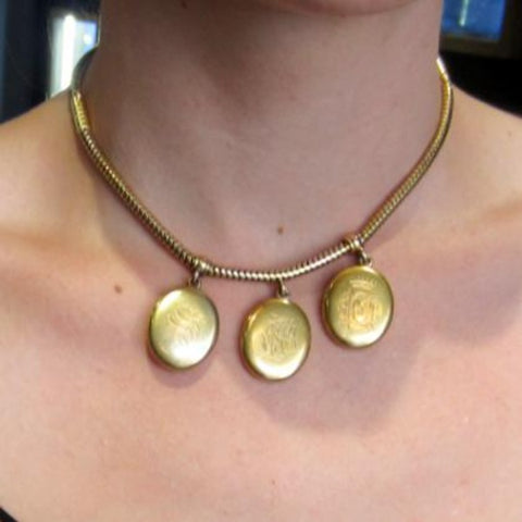 Victorian Three Locket Necklace from Doyle & Doyle