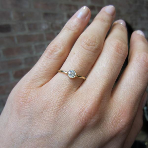 Vintage Solitaire Engagement Ring, Old Euro 0.30ct