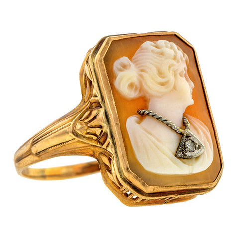 Vintage Shell Cameo Ring