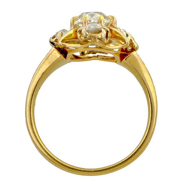 Victorian Engagement Ring, Cushion cut 1.27ct.