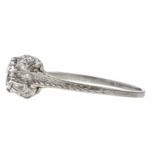 Art Deco ring: a Platinum Old European Cut Diamond Engagement Ring sold by Doyle & Doyle vintage and antique jewelry boutique.