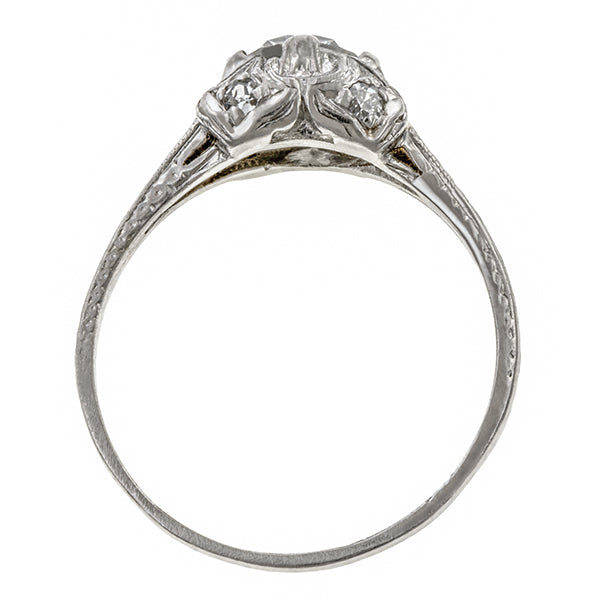 Art Deco ring: a Platinum Old European Cut Diamond Engagement Ring sold by Doyle & Doyle vintage and antique jewelry boutique.