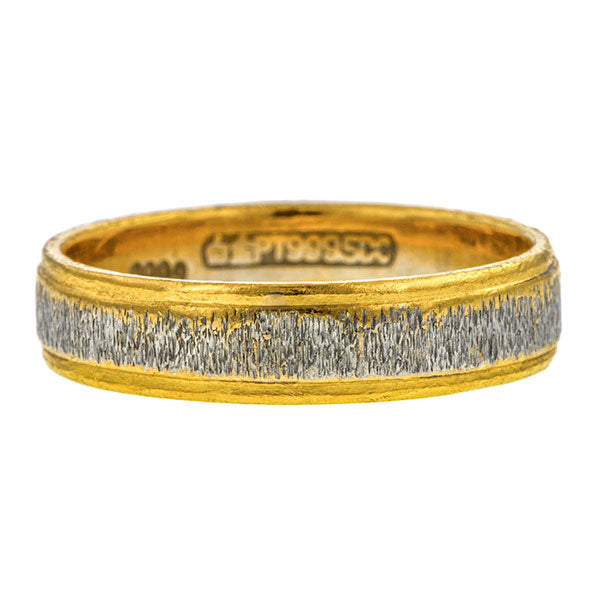 Yellow Gold 24 Carat Gold Wedding Band Vintage Platinum 24k Gold