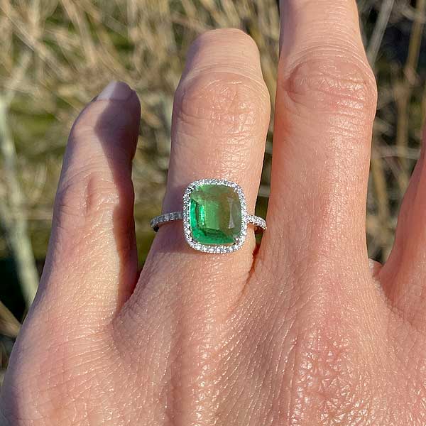 Green Tourmaline Diamond Ring - Main Image