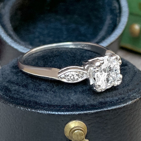Vintage Engagement Ring, RBC 0.75ct. sold by Doyle and Doyle an antique and vintage jewelry boutique