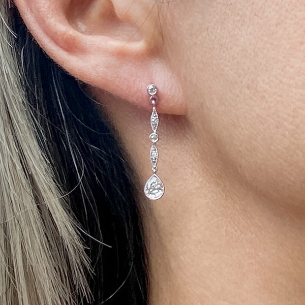 Dropped diamond earrings Clearance