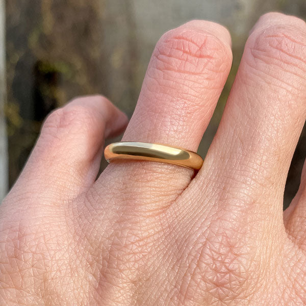 Vintage Half Round Wedding Band, Size 1/2