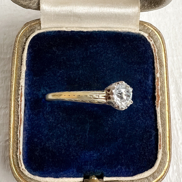 Vintage Engagement Ring, Circular Brilliant 0.50ct. sold by Doyle and Doyle an antique and vintage jewelry boutique