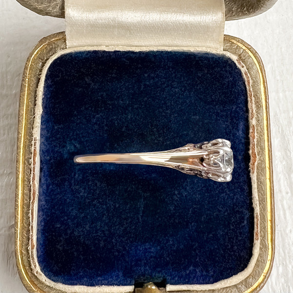 Vintage Engagement Ring, Old Euro 0.58ct. sold by Doyle and Doyle an antique and vintage jewelry boutique
