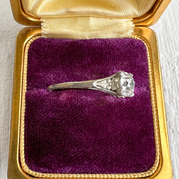 Vintage Filigree Diamond Solitaire Engagement Ring, from Doyle & Doyle an antique and vintage jewelry boutique