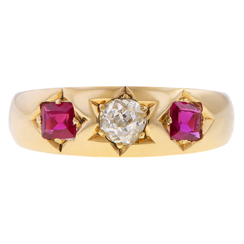 Victorian Old Mine & Ruby Ring sold by Doyle and Doyle an antique and vintage jewelry boutique