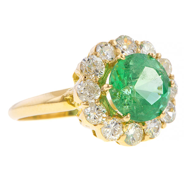Emerald & Diamond Ring sold by Doyle and Doyle an antique and vintage jewelry boutique