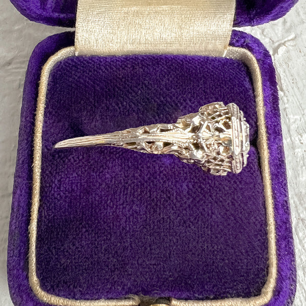 Vintage Filigree Diamond Engagement Ring, TRB 0.25ct. sold by Doyle and Doyle an antique and vintage jewelry boutique