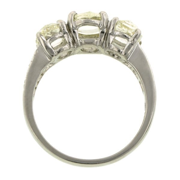 Rose Cut Three Stone Diamond Ring