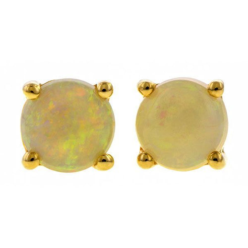 Round Cabochon Opal Stud Earrings sold by Doyle & Doyle vintage and antique boutique.