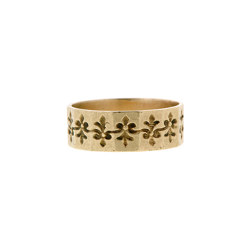 Victorian Yellow Gold Patterned Baby Ring/Band sold by Doyle & Doyle vintage and antique jewelry boutique.