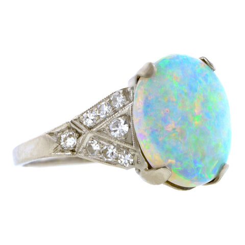 Art Deco Opal & Diamond Ring