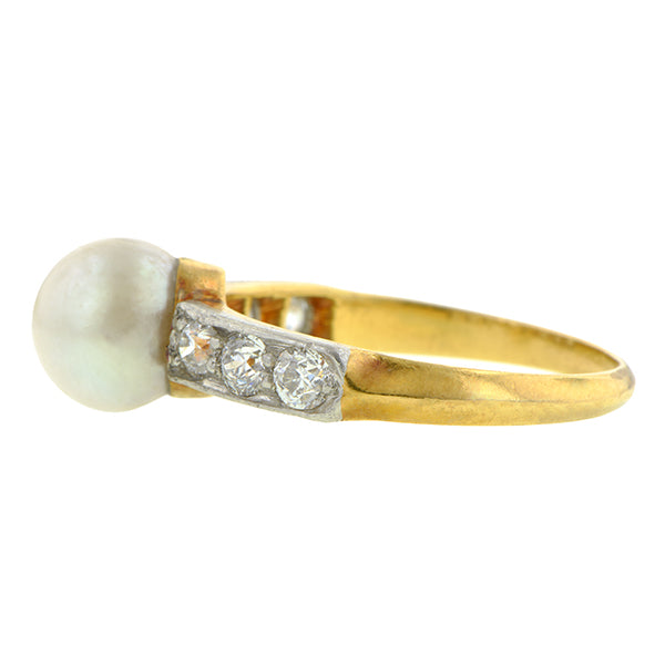 Edwardian Pearl Diamond Ring