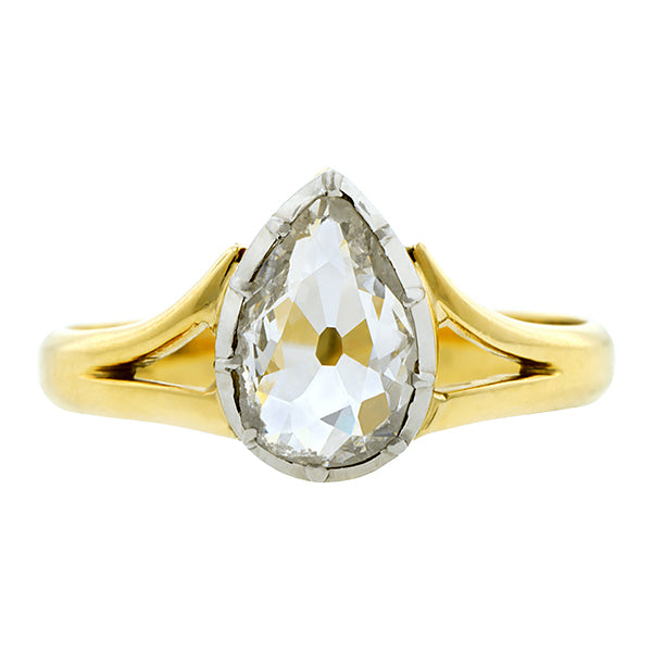 Victorian Pear Shaped Diamond Ring:: Doyle & Doyle