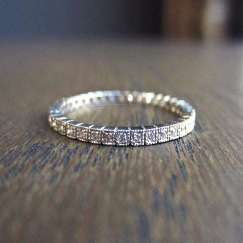 Square Pattern Diamond Eternity Wedding Band Ring, Platinum from Doyle & Doyle
