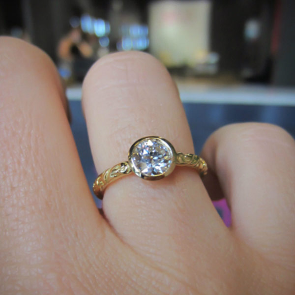 Bezel Engagement Ring, Old Euro Heirloom by Doyle Doyle