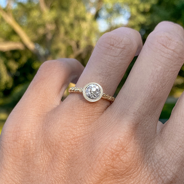 Solitaire Engagement Ring, Bezel set Old European 1.02ct - Heirloom by Doyle & Doyle sold by Doyle and Doyle an antique and vintage jewelry boutique