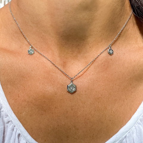 Three Hex Diamond Necklace- Heirloom by Doyle & Doyle