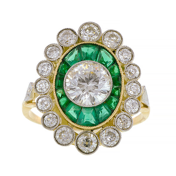 Diamond & Emerald Frame Ring, TRB 1.03ct:: Doyle & Doyle