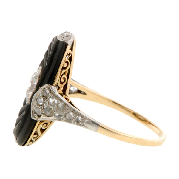 Art Deco Diamond & Onyx Ring:: Doyle & Doyle