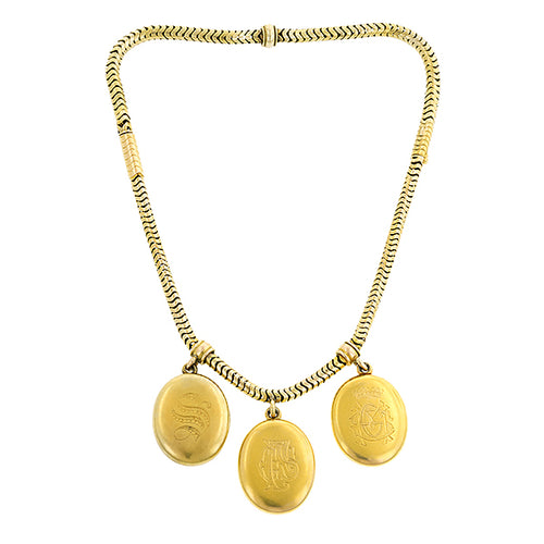 Victorian Three Locket Necklace:: Doyle & Doyle