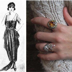 Art Deco Rings from Doyle & Doyle with 20's woman