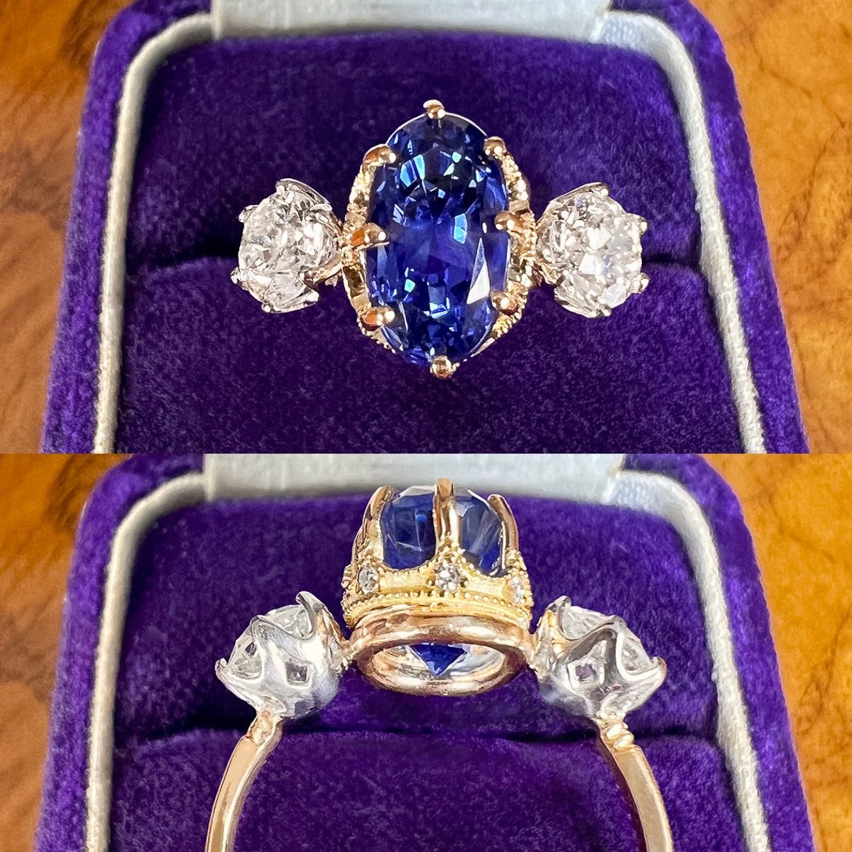 Doyle & Doyle Estate Sapphire & Diamond Ring, set with a 5.71ct oval sapphire